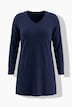 Longshirt, Taschen, A-Linie, V-Ausschnitt, Langarm