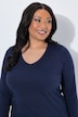 Longshirt, Taschen, A-Linie, V-Ausschnitt, Langarm