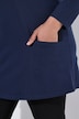 Longshirt, Taschen, A-Linie, V-Ausschnitt, Langarm