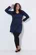 Longshirt, Taschen, A-Linie, V-Ausschnitt, Langarm