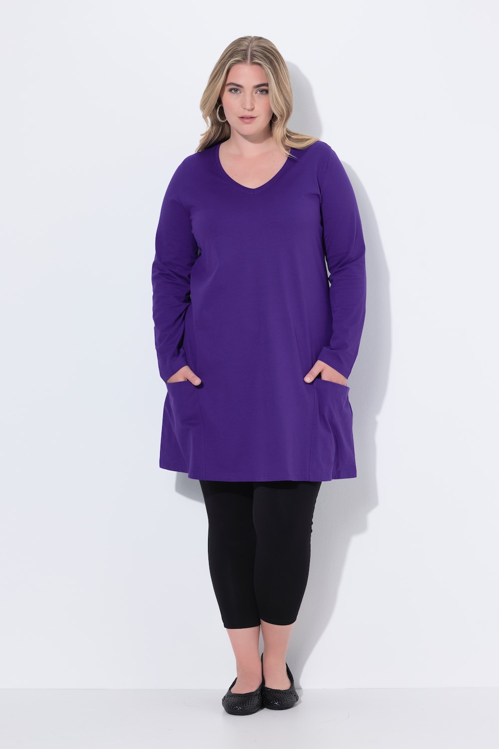 Große Größen Longshirt, Damen, lila, Größe: 46/48, Baumwolle, Ulla Popken