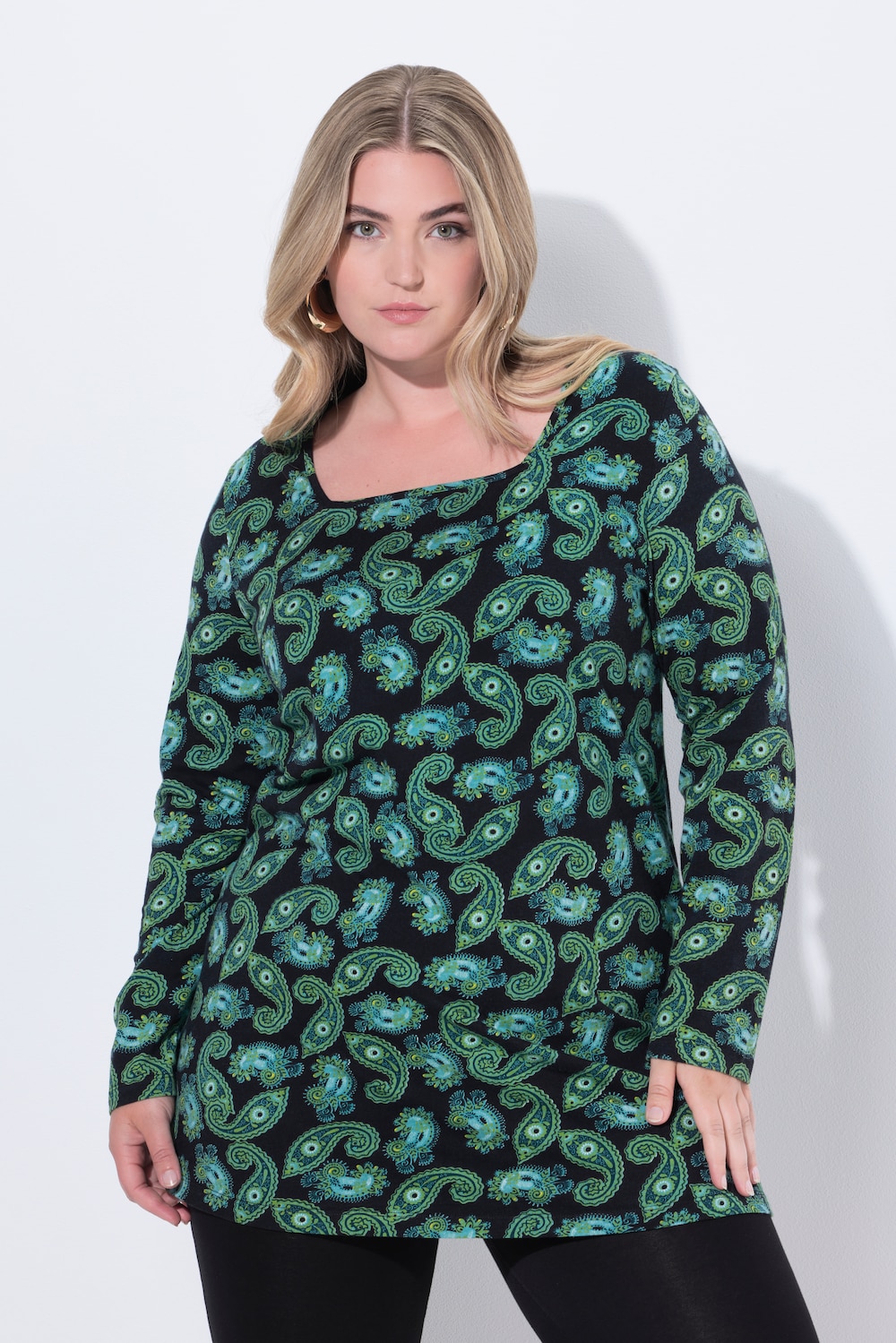 Große Größen Longshirt, Damen, türkis, Größe: 42/44, Baumwolle, Ulla Popken