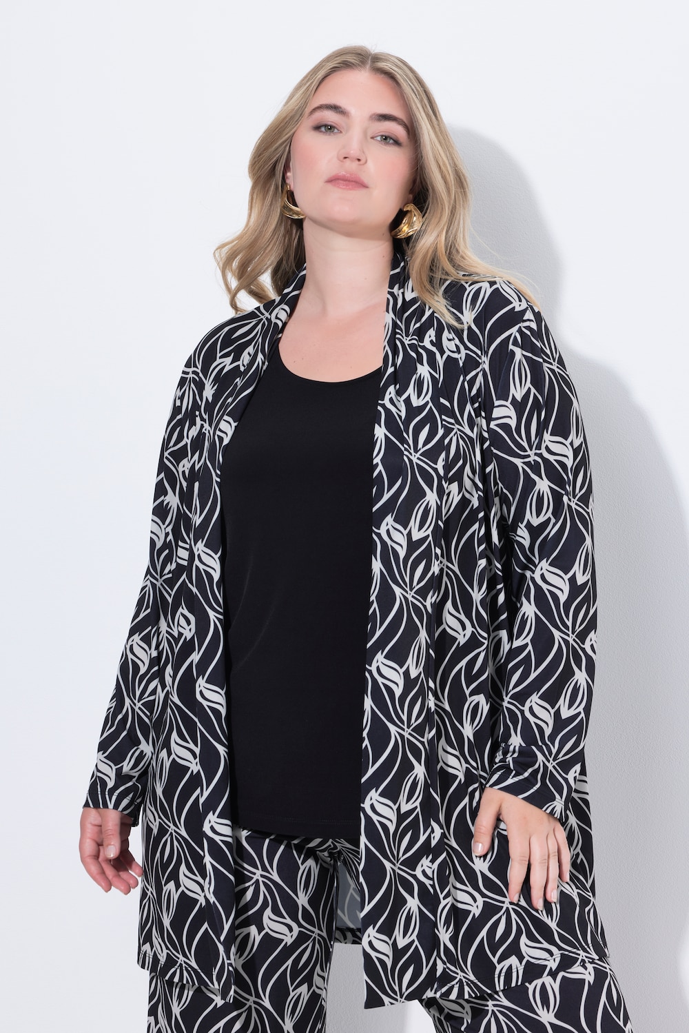 Große Größen Jerseyjacke, Damen, schwarz, Größe: 58/60, Polyester, Ulla Popken