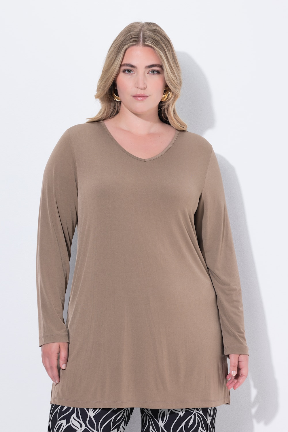 Große Größen Longshirt, Damen, braun, Größe: 58/60, Polyester, Ulla Popken