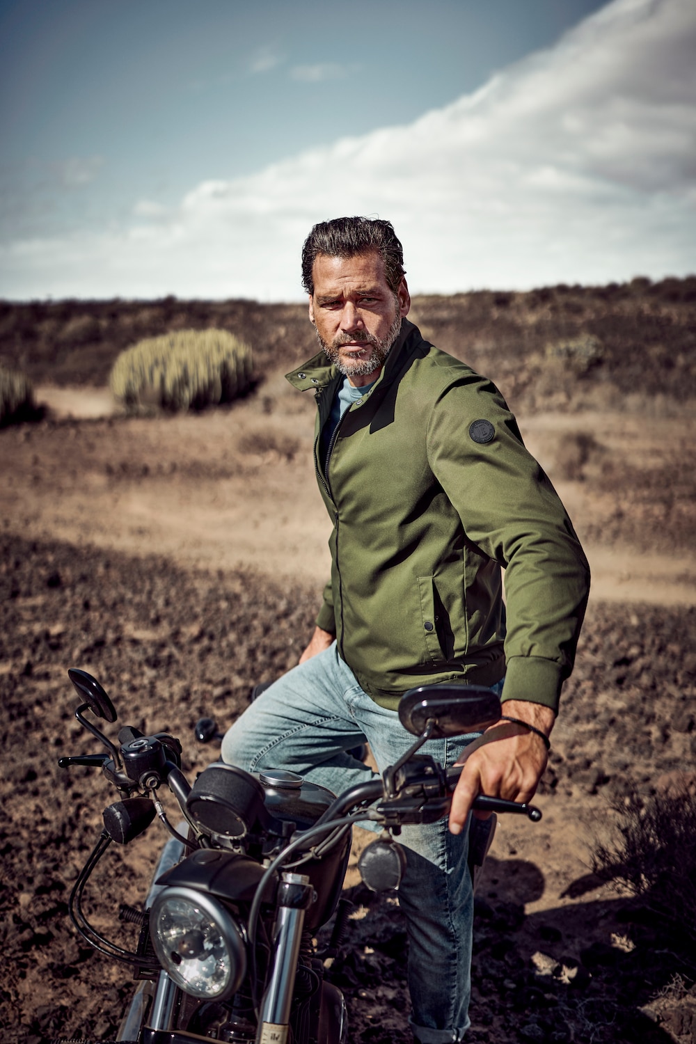 JP1880 Bomber Jacke, Stehkragen, Druckknopf, bis 8 XL