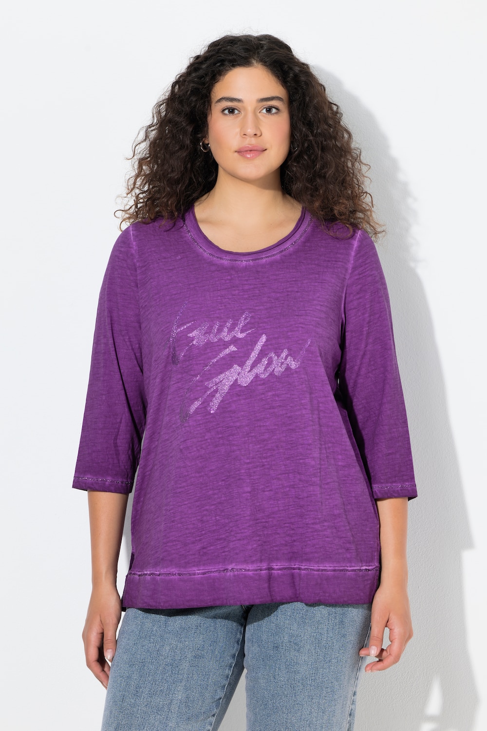 Große Größen Shirt, Damen, lila, Größe: 46/48, Baumwolle, Ulla Popken