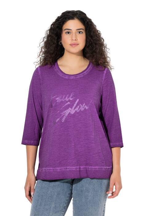 Tričko, lesklý potisk, klasický střih, kulatý výstřih, 3/4 rukávy