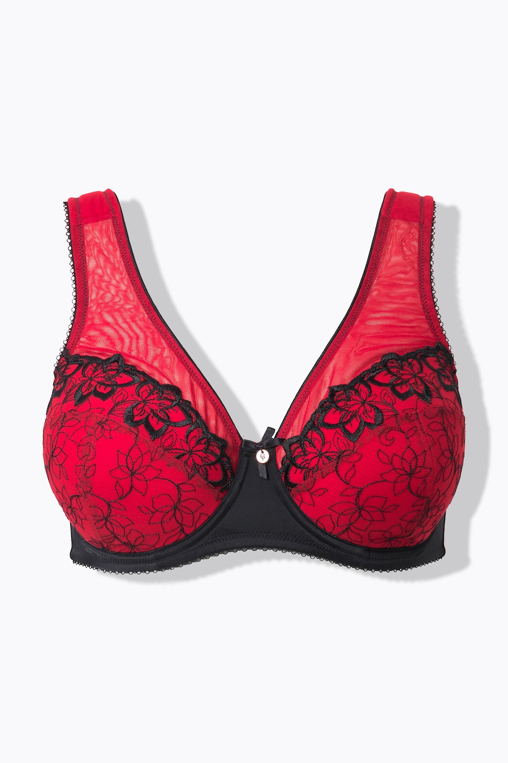 Stora storlekar Bygel-BH, Dam, röd, storlek: 105D, Syntetfibrer/Polyester/Bomull, Ulla Popken