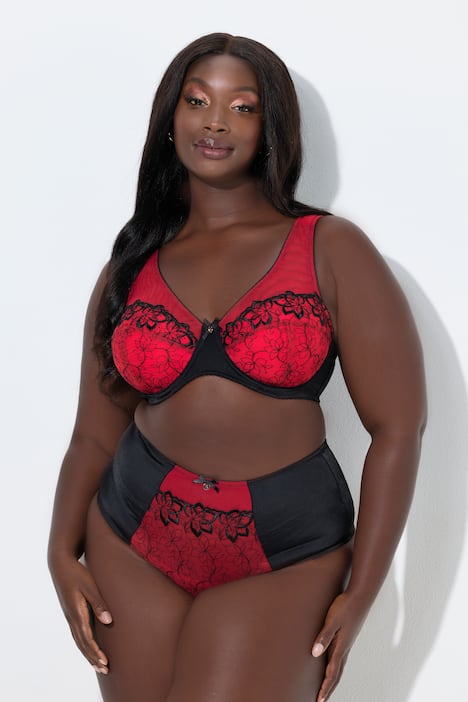 Bügel-BH, Mesh, Stickerei, Softcups, Cup B - F