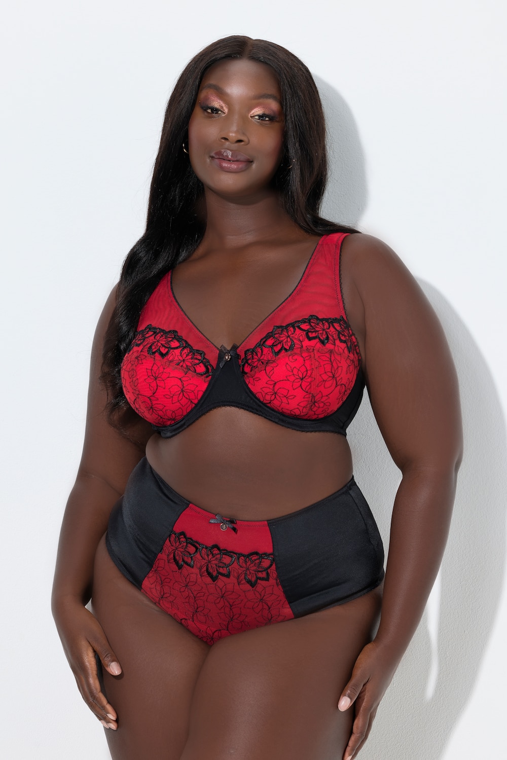 Große Größen Bügel-BH, Damen, rot, Größe: 110D, Synthetische Fasern/Polyester/Baumwolle, Ulla Popken