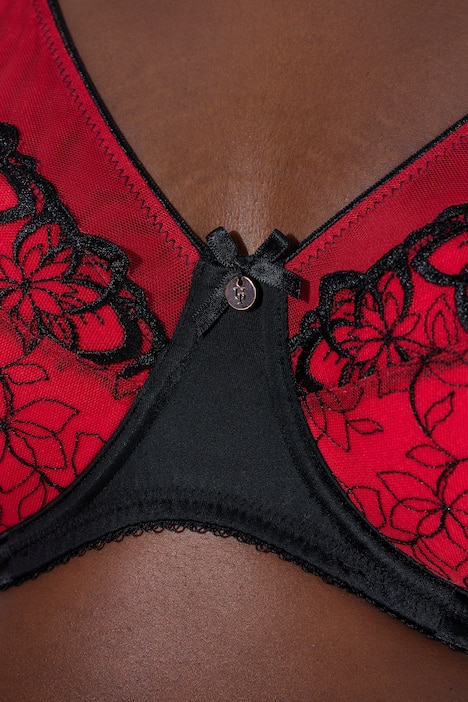 Bügel-BH, Mesh, Stickerei, Softcups, Cup B - F