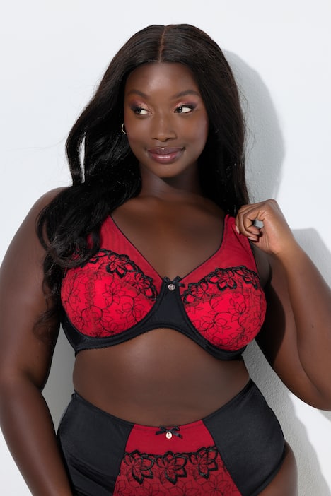 Bügel-BH, Mesh, Stickerei, Softcups, Cup B - F