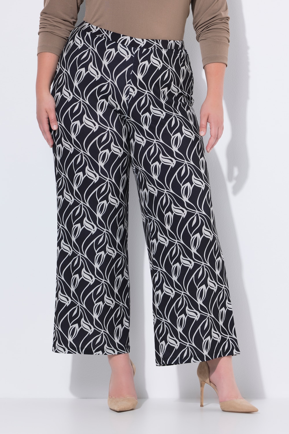 Große Größen Jerseyhose, Damen, schwarz, Größe: 42/44, Polyester, Ulla Popken