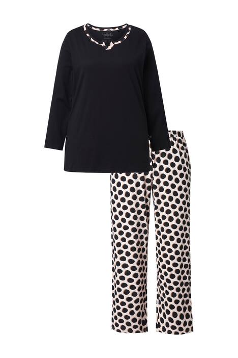 Pyžamo, s puntíky, kulatý výstřih, dlouhé rukávy, kapsy