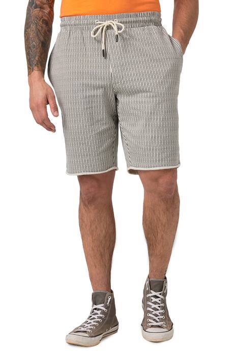 Teplákové bermudy JP1880, pruhy, elastický pas, do 8XL