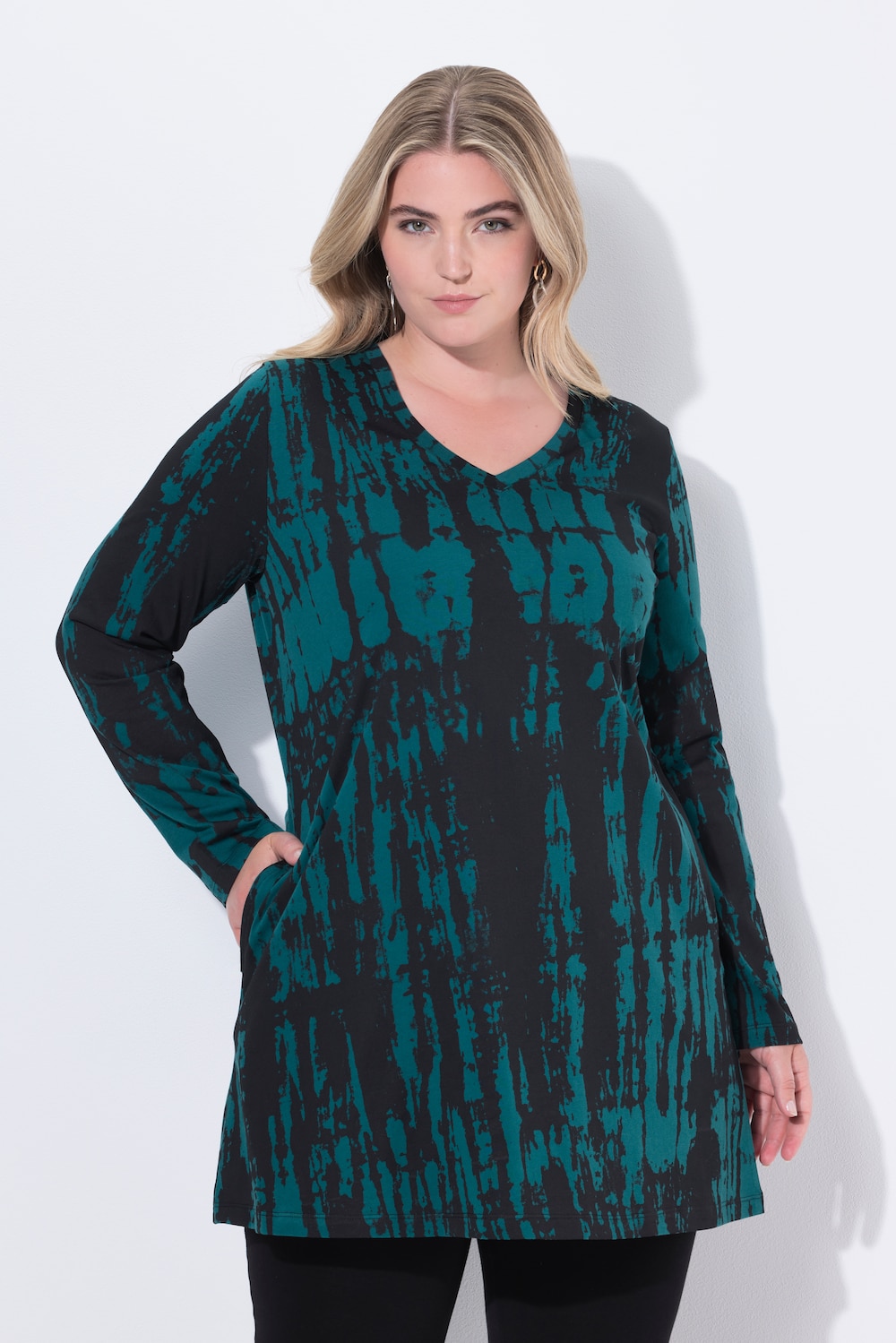 Große Größen Longshirt, Damen, türkis, Größe: 50/52, Baumwolle, Ulla Popken