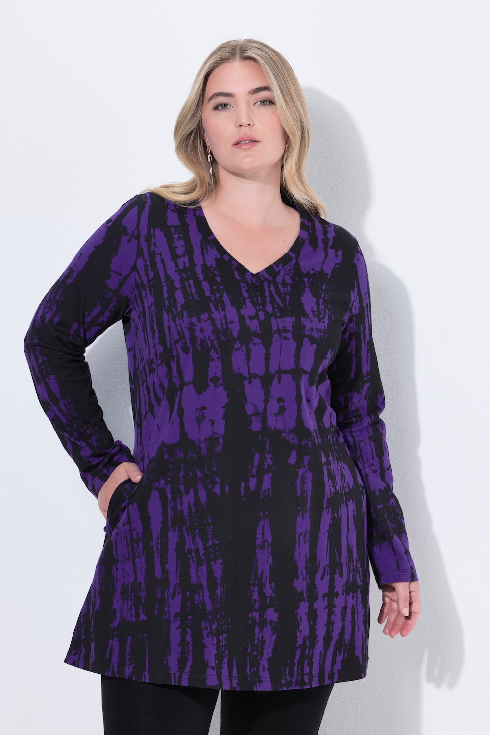 Große Größen Longshirt, Damen, lila, Größe: 46/48, Baumwolle, Ulla Popken