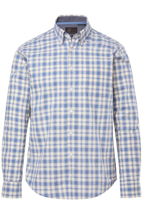 Kostkovaná košile JP1880, dlouhé rukávy, límeček s knoflíky, Modern střih, do 8XL