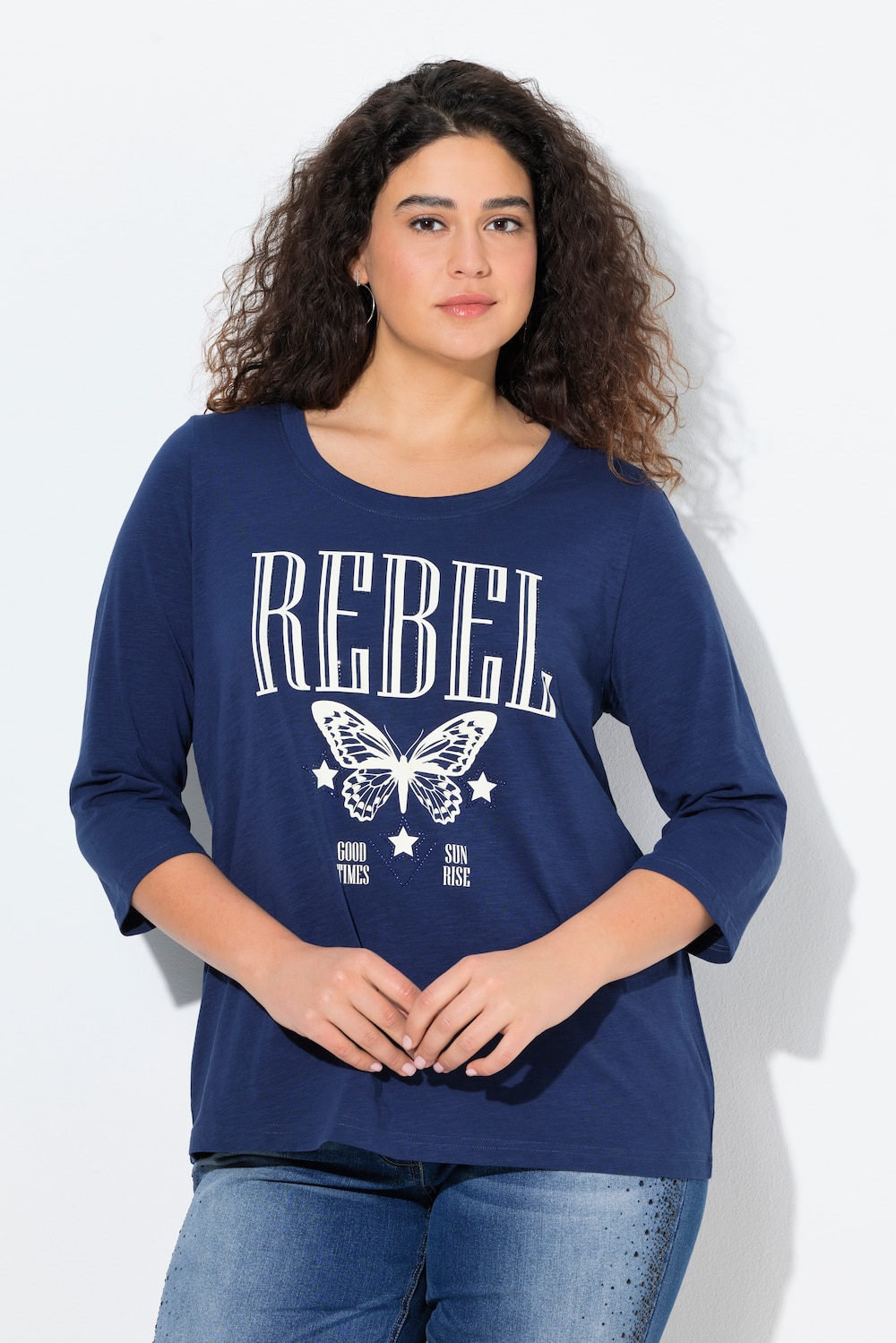 Große Größen Shirt, Damen, blau, Größe: 62/64, Baumwolle, Ulla Popken