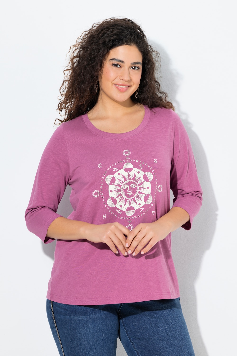 Thumbnail - Große Größen Shirt, Damen, lila, Größe: 50/52, Baumwolle, Ulla Popken