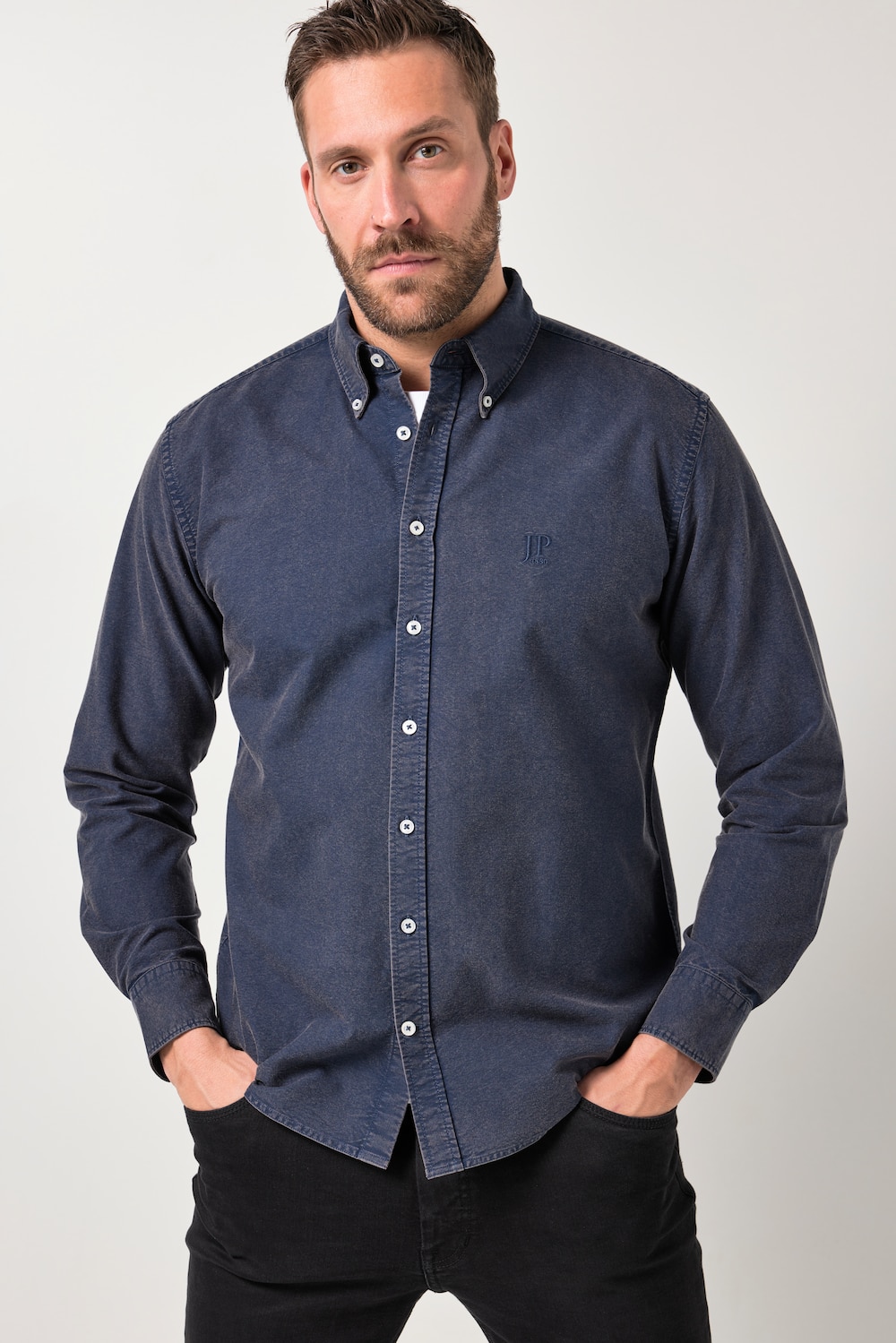 JP1880 Oxford-Hemd, FLEXNAMIC®, Langarm, Buttondown-Kragen, Modern Fit, bis 8 XL