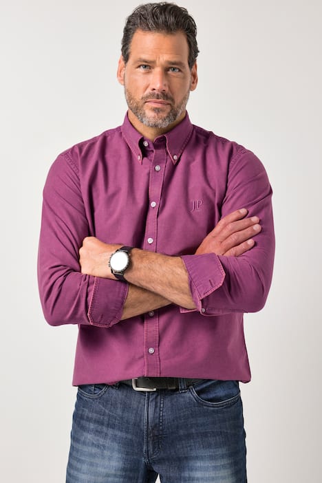 Chemise Oxford JP 1880, finition FLEXNAMIC®, manches longues et col à pointes boutonnées, coupe Modern Fit - jusqu'au 8 XL