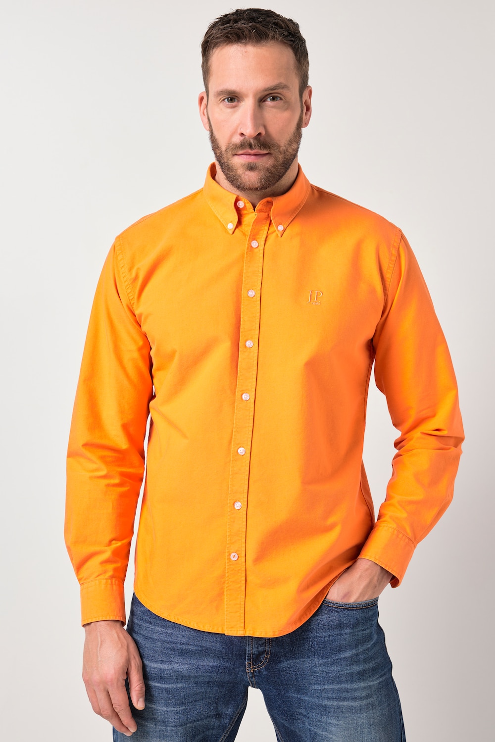 JP1880 Oxford overhemd, FLEXNAMICÂ®, lange mouwen, buttondown kraag, Modern Fit, tot 8XL