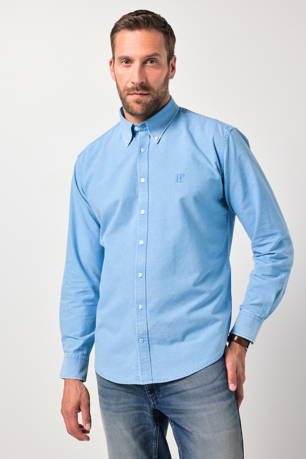 JP1880 Oxford-Hemd, FLEXNAMIC®, Langarm, Buttondown-Kragen, Modern Fit, bis 8 XL
