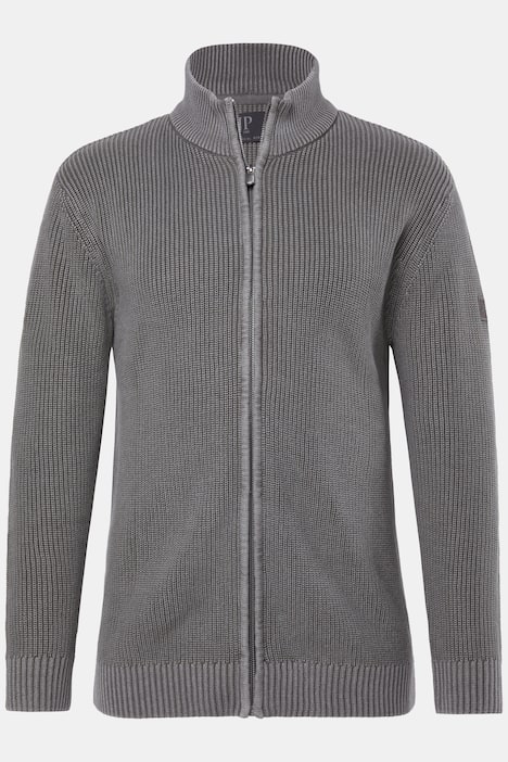 JP1880 Strickjacke, Stehkragen, Zipper, Vintage Look, bis 7 XL