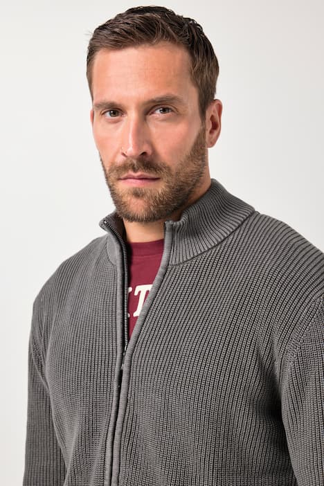 JP1880 Strickjacke, Stehkragen, Zipper, Vintage Look, bis 7 XL