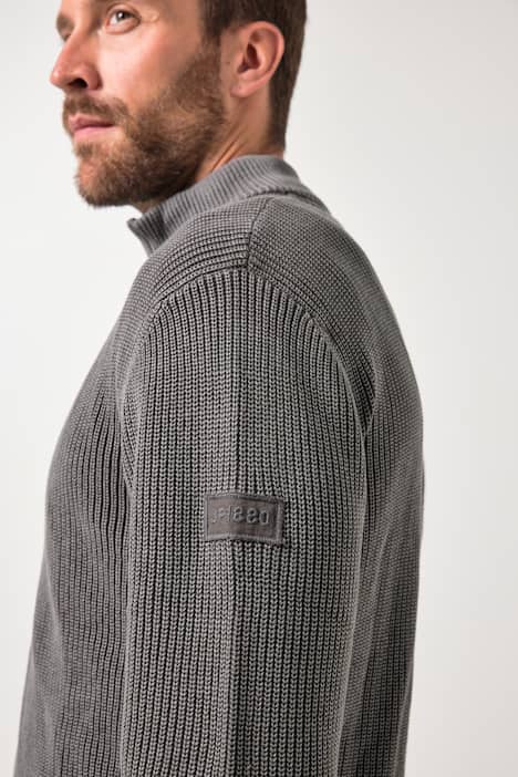 JP1880 Strickjacke, Stehkragen, Zipper, Vintage Look, bis 7 XL