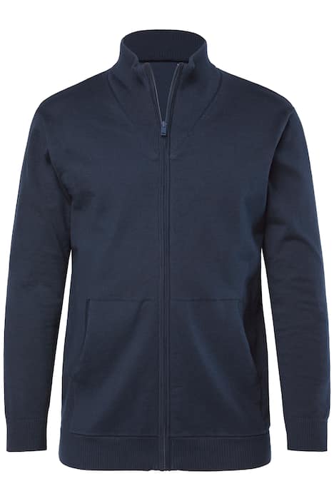 Rozepínací svetr JP1880, jemný úplet, stojáček, zip, do 7XL