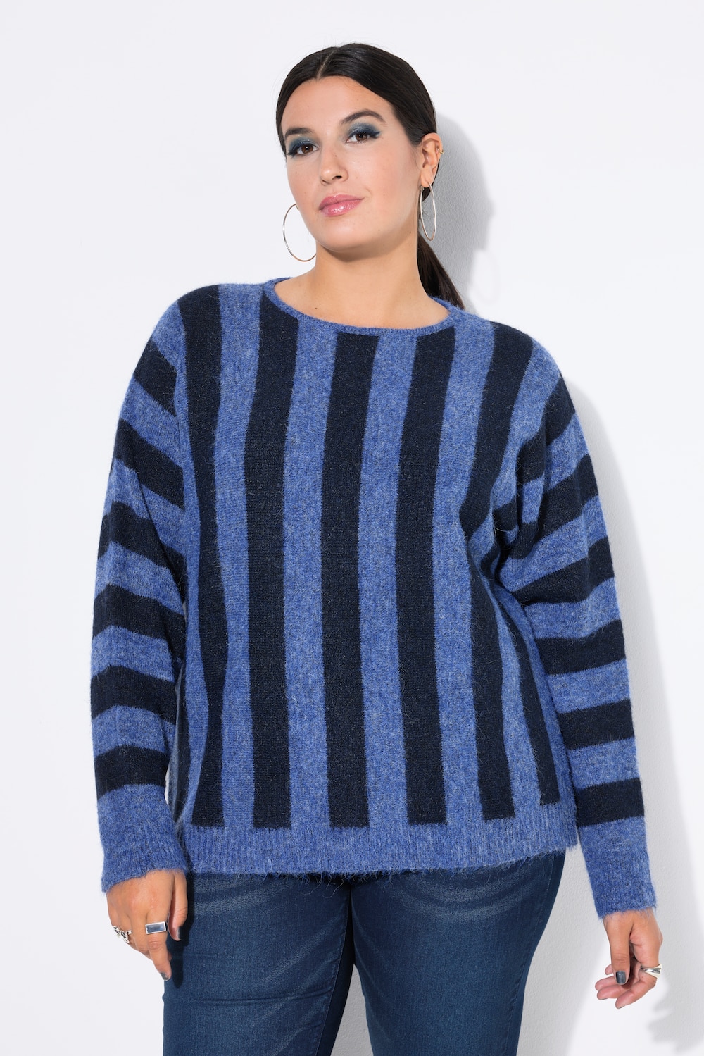 Große Größen Pullover, Damen, blau, Größe: 58/60, Synthetische Fasern/Polyester, Studio Untold