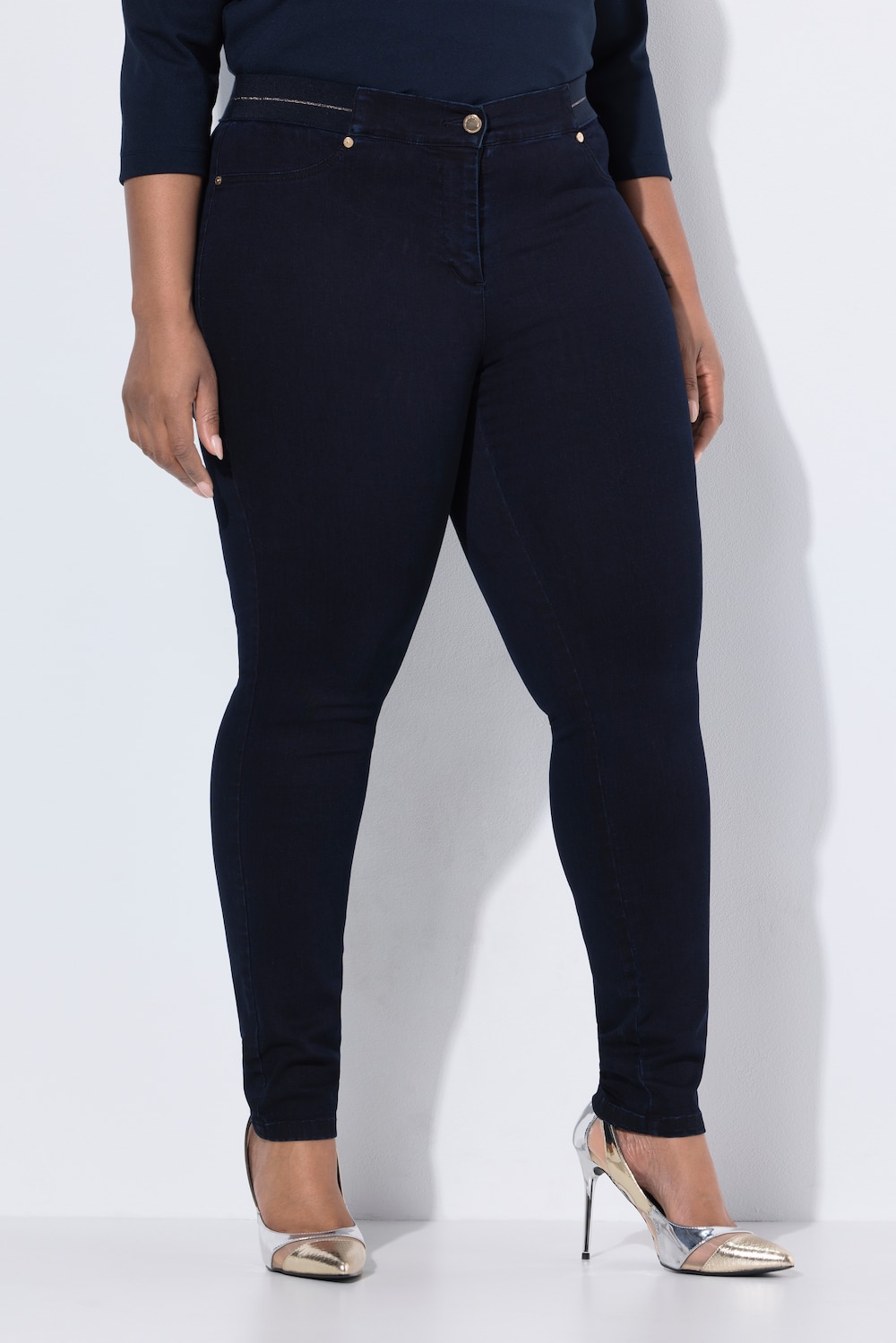 Große Größen Jeggings Sarah, Damen, blau, Größe: 44, Baumwolle/Polyester/Viskose, Ulla Popken