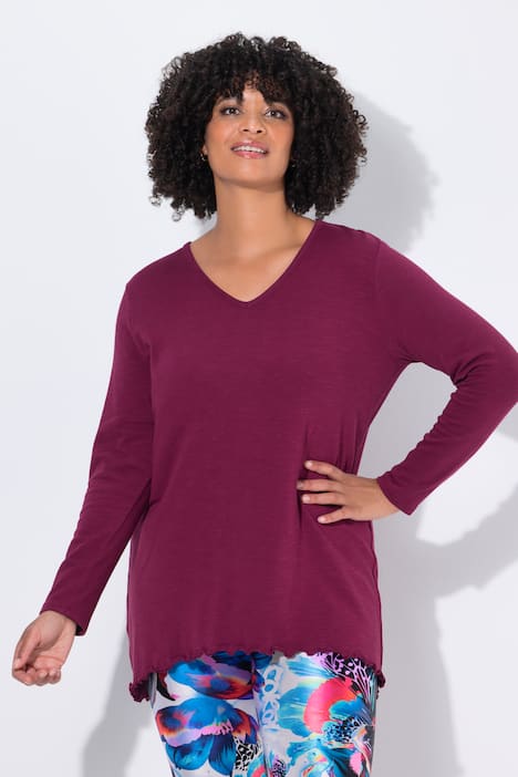 Strickshirt, A-Linie, Langarm