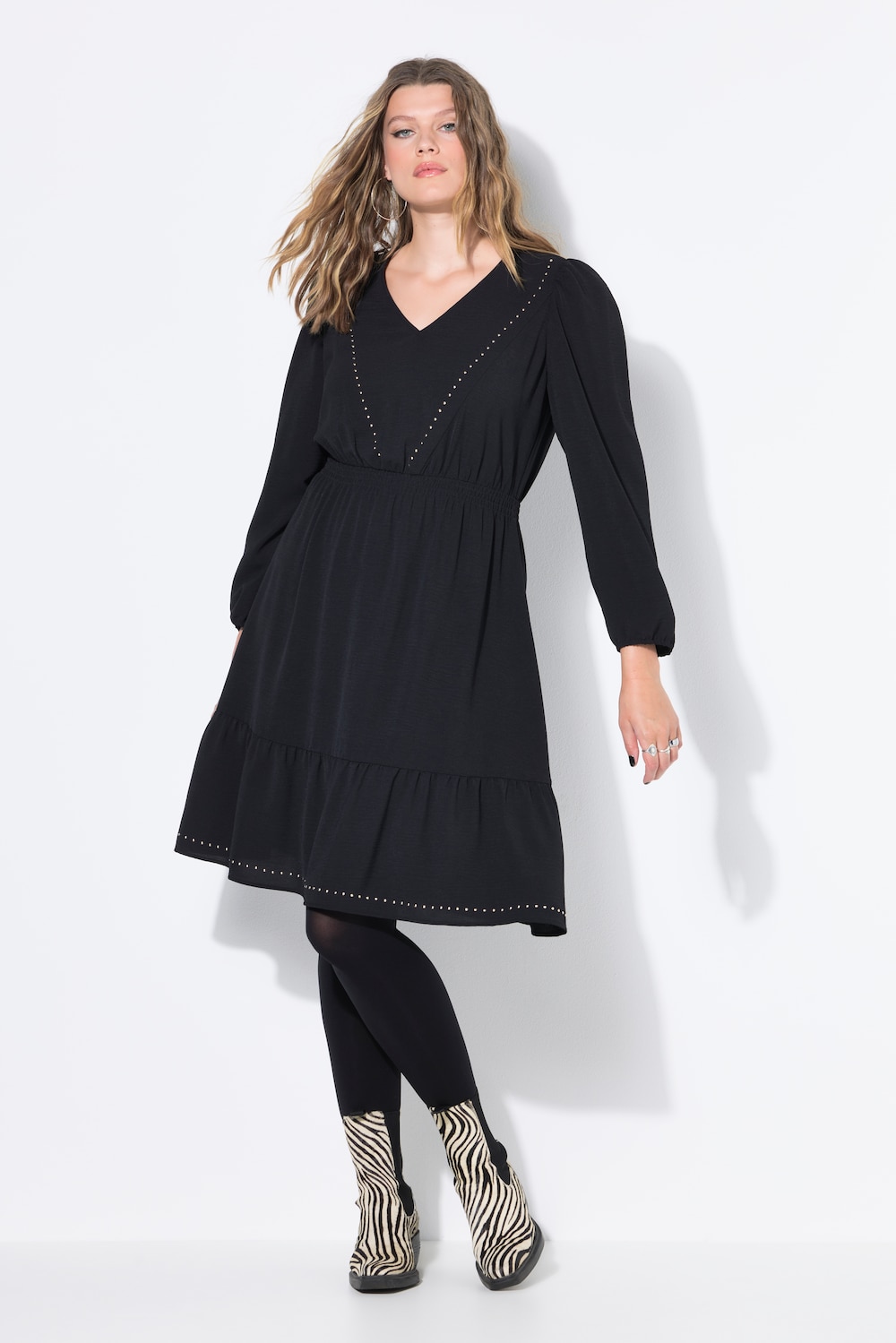 Große Größen Kleid, Damen, schwarz, Größe: 42/44, Polyester, Studio Untold