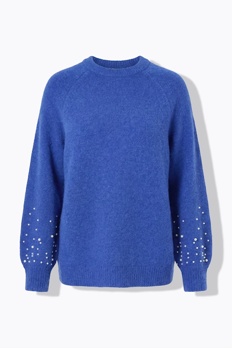 Pullover, Classic Shape, Zierperlen, Ballonärmel