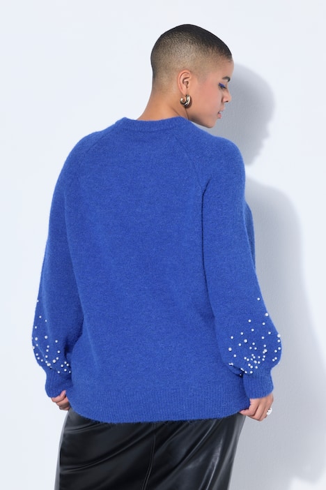 Pullover, Classic Shape, Zierperlen, Ballonärmel