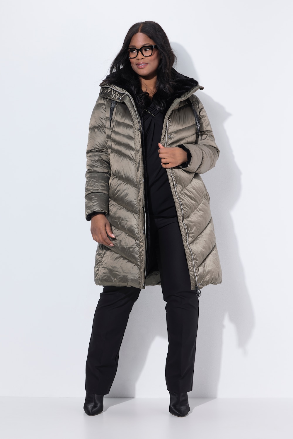 Große Größen HYPRAR Steppmantel, Damen, orange, Größe: 50/52, Polyester/Synthetische Fasern, Ulla Popken