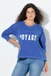 Sweatshirt, Pailletten, V-Ausschnitt, Langarm, Rollkanten
