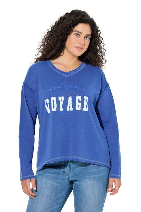 Mikina, flitry, V výstřih, dlouhé rukávy, rolované okraje