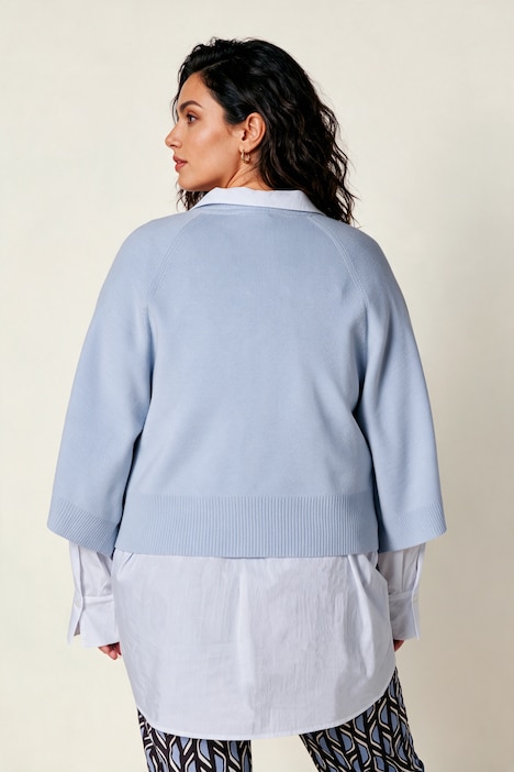 Pullover, kurz, Rundhalsausschnitt, 3/4-Arm