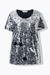 T-shirt, comfort fit, pailletten-smiley