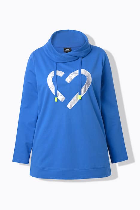 Sweatshirt, Herz, Stehkragen, Langarm