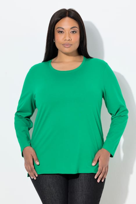 Shirt, relaxed, ronde hals, lange mouwen
