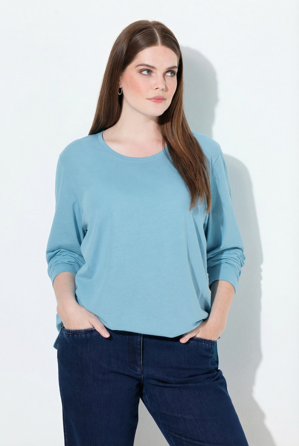 Shirt, Relaxed, Rundhalsausschnitt, Langarm