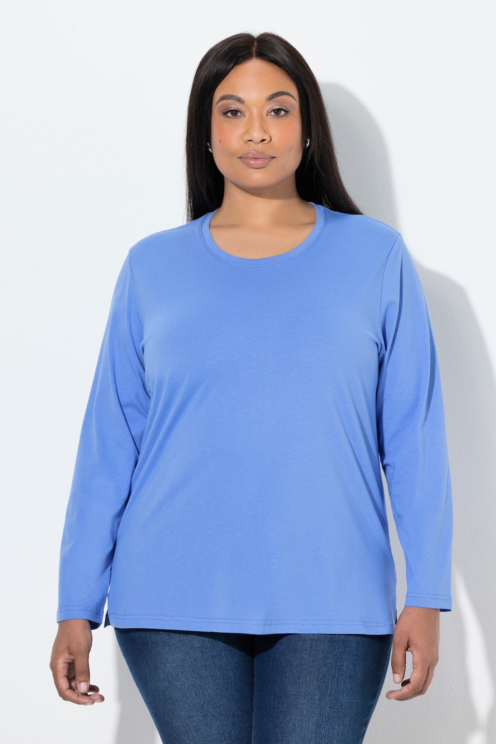 Große Größen Shirt, Damen, blau, Größe: 42/44, Baumwolle, Ulla Popken