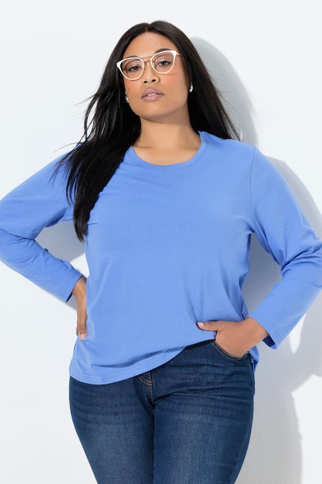 Shirt, relaxed, ronde hals, lange mouwen