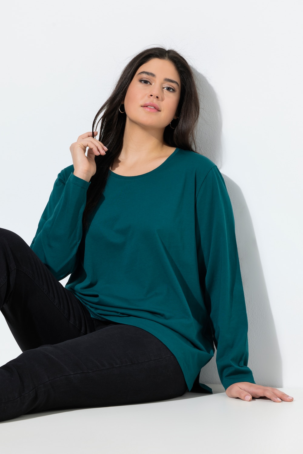 Shirt, relaxed, ronde hals, lange mouwen