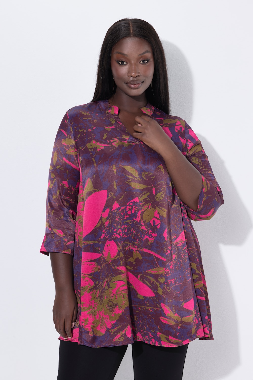 Große Größen Tunika, Damen, lila, Größe: 54/56, Viskose, Ulla Popken